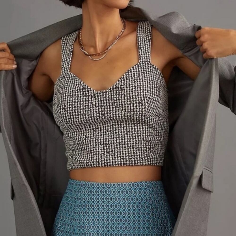Anthropologie Black and White Crop Top